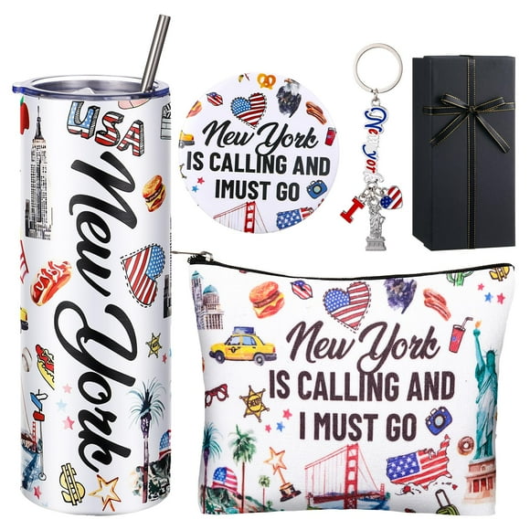 Set de regalo Sieral New York Travel, 5 unidades, para mujer, con bolsa de maquillaje