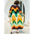 thumbnail image 3 of Geometric Printed Beach Maxi Dresses for Swimwear Women V neck Kaftan Summer Tunic Flowy Vacation Outfits Casual Caftan Robe Lightweight mumu Dress, 3 of 11