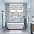 thumbnail image 3 of Blue Yellow Spring Floral Kitchen Curtains Sets for Windows 36 Inch Length, Summer Botanical Abstract Rod Pocket Window Treatments Tier Curtains and Valances Set for Bedroom/Bathroom, 3 of 8