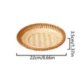 thumbnail image 3 of SIYTUAU Round Woven Basket For Kitchen Counter Storage Natural Rattan Tray For Bread Fruit Snacks Serving 8.66 Inch Wood, 3 of 7