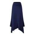 thumbnail image 2 of Doublju Women's Flowy Handkerchief Hemline Midi Skirt (Plus Size Available), 2 of 4