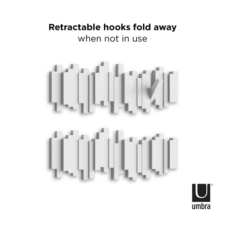Umbra Sticks 5 Hooks Wall-Mounted Coat Rack White