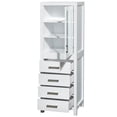 thumbnail image 2 of Wyndham Collection Sheffield 24" 4-drawer Wood Linen Tower in White/Chrome, 2 of 3