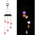 thumbnail image 3 of Harpi Solar Wind Chimes for Outside, Pink Heart Shaped Color Changing Wind Chime, Waterproof LED Decorative Mobile Lights for Garden Yard Outdoor Christmas Decor, 3 of 4