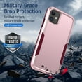 thumbnail image 5 of Heavy Duty Phone Case Designed for Apple iPhone 11 Case with 1Pc Tempered Glass Screen Protector, Shockproof Dropproof Anti-Scratch Phone Case Cover for Apple iPhone 11,Pink, 5 of 6