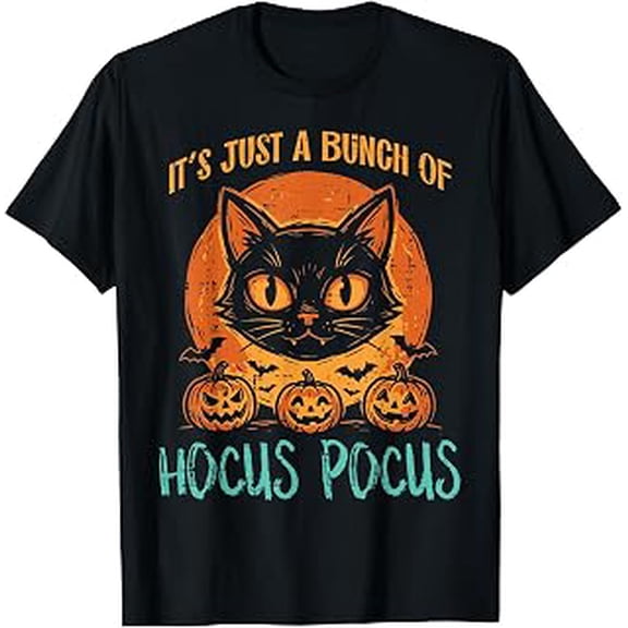 Halloween Cat, Bunch of Hocus Pocus, Spooky Costume, Funny Graphic, Short Sleeve T-Shirt