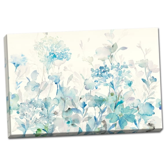 Gango Home Decor Contemporary Translucent Garden Blue Crop by Danhui Nai (Ready to Hang); One 18x12in Hand-Stretched Canvas