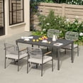 thumbnail image 3 of Patio Dining Chairs Set of 6, Wicker Outdoor Chairs for All Weather, Rattan Dining Chairs with Removable Cushions for Deck, Garden or Indoor Use, Beige, 3 of 9