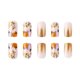 thumbnail image 5 of Set de 24 uñas postizas cortas cuadradas, con puntas francesas de purpurina naranja, uñas acrílicas postizas de otoño con pegamento., 5 of 5