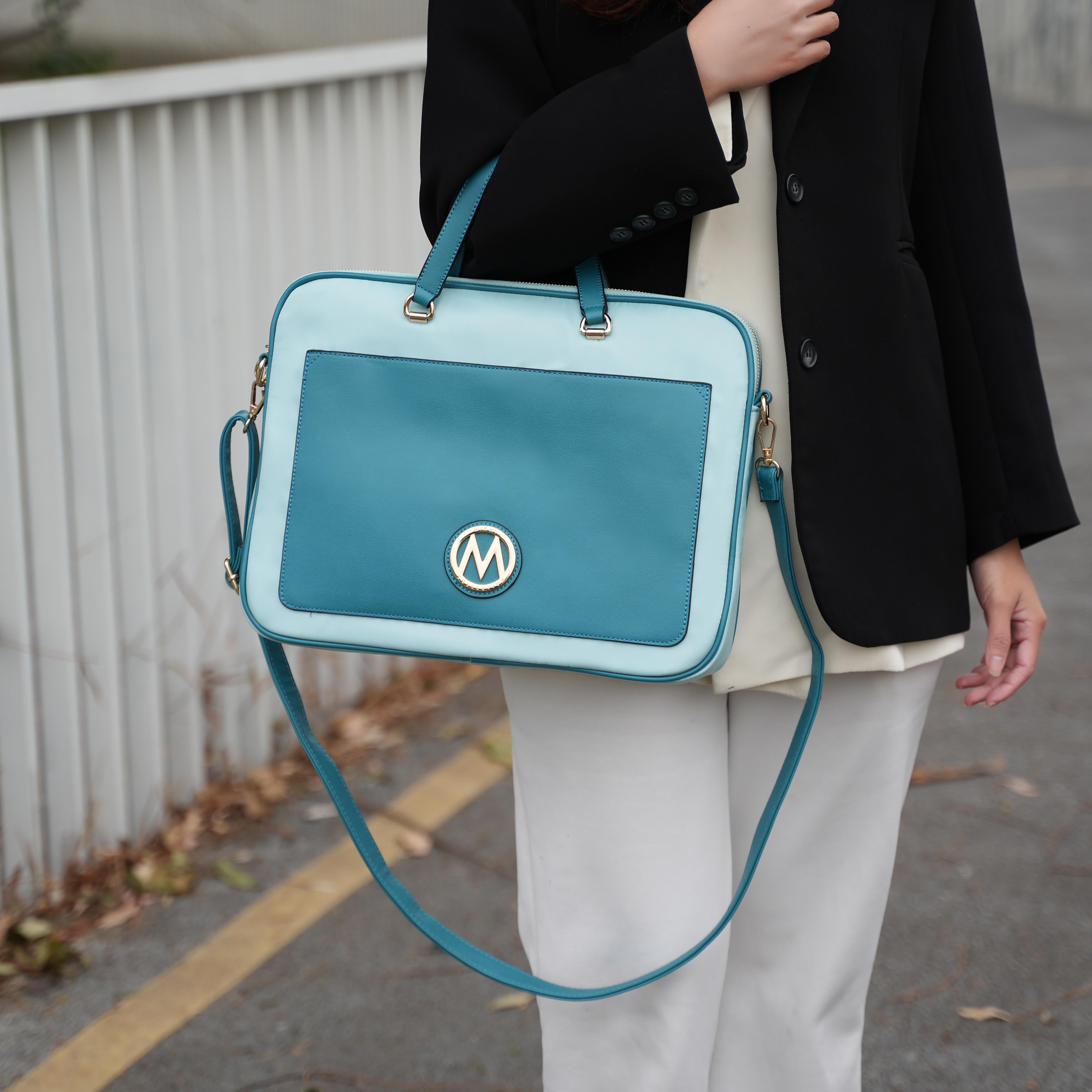 MKF Collection Nina Vegan Leather Laptop Case by Mia K - Cognac