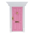 thumbnail image 2 of 1:12 casa de muñecas puerta de madera exquisito modelo de muebles de puerta en miniatura juguete para juego de imitación rosa, 2 of 9