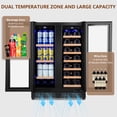 thumbnail image 4 of 24" Wine and Beverage Refrigerator 20 Bottle 60 Can Dual Zone Built-In/Freestanding Classic Beverage Wine Cooler, 4 of 7