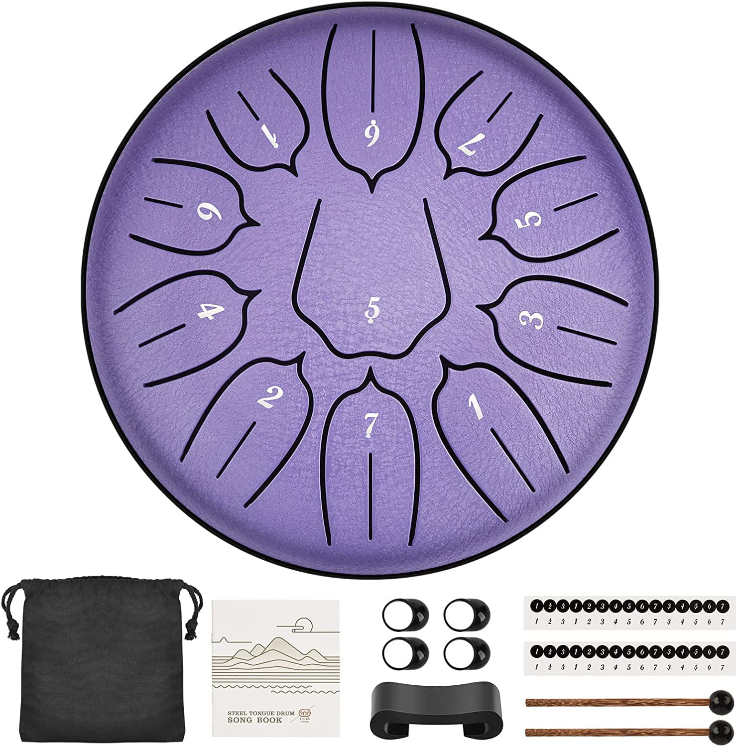 Purpledi Steel Tongue Drum à 6 Pouces 11 Tons C Key Percussion