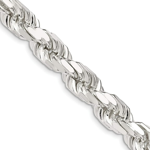 Sterling Silver 10.25mm Diamond-Cut Rope Chain (24 X 10.25) Made In Italy qdc200-24