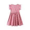 thumbnail image 3 of Ketyyh-chn99 Barboteuse-Robe pour Bébé Fille Mignonne Filles Tout-Petits Enfants Col Rond Été Sans Manches Décontractée Plage Imprimés Floraux Robe de Fête Taille pour 8-9 Ans, Rose Vif, 3 of 3