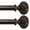 Black(2PACK), variant on Curtain Rod 1inch Diameter Adjustable Window Curtain Rods with ball finials, 3piece brackets, hardware kits. White 28-48 inches.