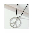 thumbnail image 2 of EOEMY Peace Sign Pendant Necklace, Simple Personality Sweater Chain Necklace-Default, 2 of 3