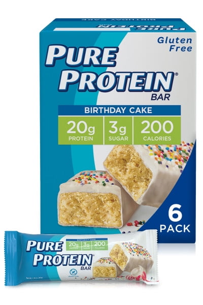 Pure Protein Bars, Birthday Cake, 20g Protein, 1.76 oz, 6 Ct