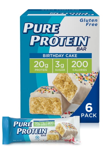 Pure Protein Bars, Birthday Cake, 20 g Protein, 1.76 oz, 6 ct