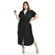 thumbnail image 5 of Vestido camisero de lino Roman Fashion /Tallas Extras, 2107 (Negro) negro 36, 5 of 6