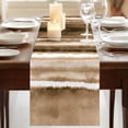 thumbnail image 3 of Table Runners 72 Inches Long Dress Scarves, Brown Stripes Farmhouse Kitchen Table Runner, Coffee Tablerunners, Country Watercolors Gradient Texture 16x72 Inch, 3 of 9
