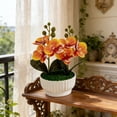 thumbnail image 4 of Orquídeas artificiales en maceta, Phalaenopsis artificiales con maceta de cerámica | Flores artificiales realistas con pétalos de silicona | No requieren mantenimiento, 4 of 6