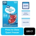 thumbnail image 2 of (2 pack) Great Value Freezer Guard Double Zipper Freezer Bags, Quart, 100 Count, 2 of 11