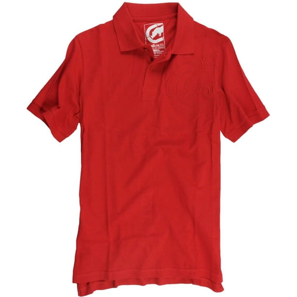 Ecko Unltd. Polo de rugby con logo bordado Core Rhino para hombre, rojo, XXX-Large