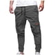 thumbnail image 1 of Pantalones largos para hombre, cintura elástica, cordón ajustable, ropa de trabajo, múltiples bolsillos, pantalones casuales, pantalones con cierre de pie, pantalones de poliéster para hombre., 1 of 8