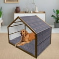 thumbnail image 2 of Ethnic Pet House, Colorful Composition with Triangles and Stars Traditional Oriental Motifs, Outdoor & Indoor Portable Dog Kennel with Pillow and Cover, 5 Sizes, Multicolor, by Ambesonne, 2 of 4