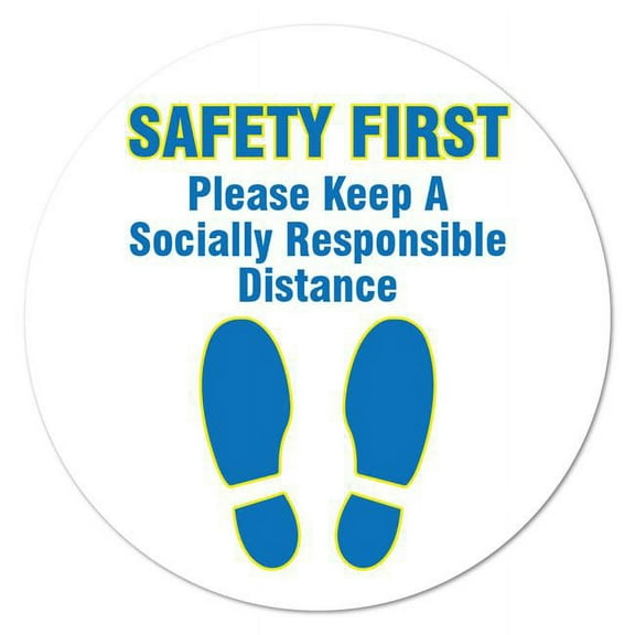 SignMission FD-2-C-16-99996 Coronavirus Vinyl Decal - Safety First Social Distancing