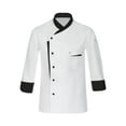 thumbnail image 3 of zdhoor Adult Unisex Men Long Sleeve Chef Coat Jacket Kitchen Cooking Uniforms Hotel Restaurant White M, 3 of 6