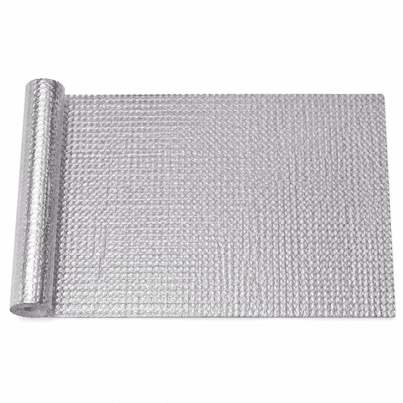 Double Sided Aluminum Foil Bubble Insulation Roll, 196.85 x 23.62 Inch Reflective Thermal Barrier, Heat Insulation Film for Windows Walls Attic Roof RV Garage Energy Saving Insulation Sheet