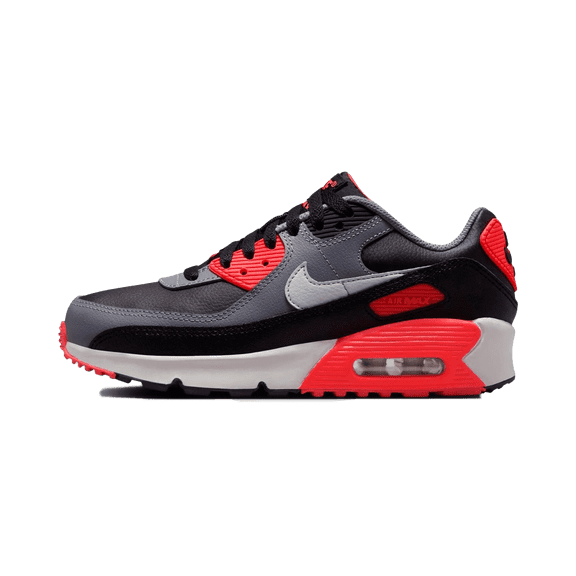 NIKE MENS AIR MAX 90 (GS) "BLACK COOL GREY BRIGHT CRIMSON PHOTON DUST (GS)" HF6358 005 HF6358 005 from Stadium Goods