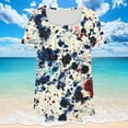 thumbnail image 4 of Frostluinai Plus Size Summer Tops for Women Short Sleeve Square Neck Funny Shirts Tunic Trendy Graphic Tees Casual Pleated Y2k Blouses, 4 of 5