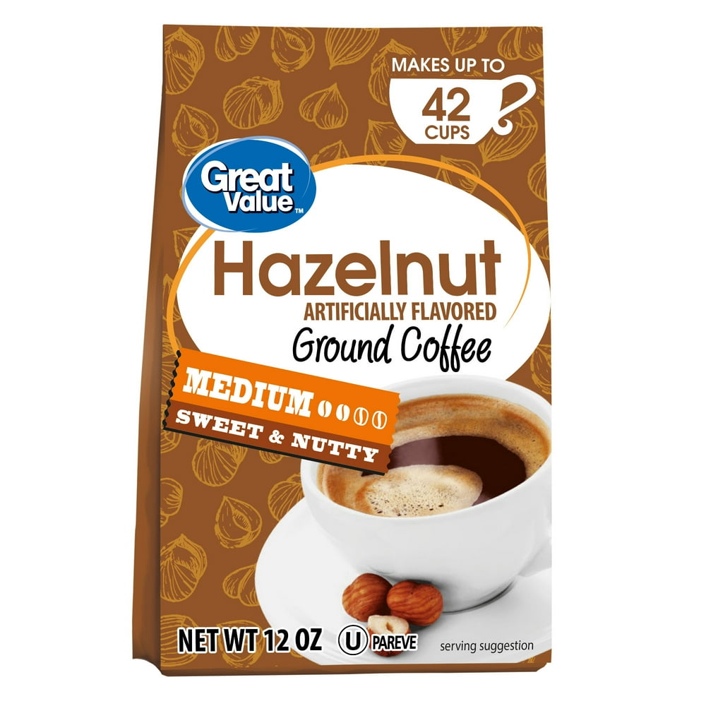 Great Value Hazelnut Medium Ground Coffee, 12 oz