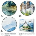 thumbnail image 3 of Designart "Castle Mountains in the Middle Ages" Architecture Framed Wall Art - Traditional Blue Castles Entryway Framed Wall Art, 3 of 6