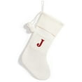 thumbnail image 1 of Christmas Knitted Stocking With Personalised Alphabet Letter Initial White Christmas Alphabet Christmas J, 1 of 9