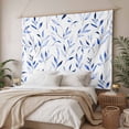 thumbnail image 3 of Blue Leaf Large Tapestry for Bedroom Wall Hanging Tapestry,Modern Botanical Foliage Plant Country Flower Ceiling Backdrop Tapestries Poster Blanket Wall Decor for Teens Room Living Room 86" x 104", 3 of 8