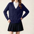 thumbnail image 2 of Girls Open‑Front V‑Neck Knit Cardigan, Kids Long Sleeve Solid Knit Sweater with Side Pockets for Back‑to‑School Uniform Daily Casual Fall Outfits | CSEONE, 2 of 8