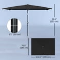 thumbnail image 3 of Outsunny Parasol Rectangulaire Inclinable pour Patio en Aluminium 6,4 x 9,7 Pi, 3 of 10