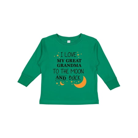 

Inktastic I Love My Great Grandma to the Moon and Back Gift Toddler Boy or Toddler Girl Long Sleeve T-Shirt