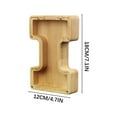 thumbnail image 5 of Hovilon Wooden Letter Piggy Bank，English Alphabet Money Bank Personalized Custom Name Transparent Saving Coin Bank, Coin Bank Fun Gifts for Birthday, Christmas, Festival, Baby Shower, 5 of 6