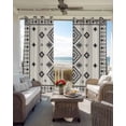 thumbnail image 3 of Boho Geometric Blackout Curtains for Bedroom, Thermal Insulated Drapes, Simple Farmhouse Nation Abstract Motifs Black Out Curtains 63 Inch Long Room Darkening Kitchen Curtains 42"x63" 2 Panels, 3 of 8