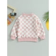 thumbnail image 4 of Seyurigaoka Toddler Baby Boys Girls Fall Plaid Sweatshirt Kids Long Sleeve Plaid Print Pullovers Tops Children Casual Autumn Clothes 6M-5T, 4 of 8