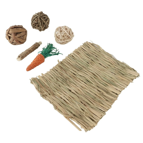 Juego de Juguetes de Masticación de Hámster, Molienda de los Dientes Evitan La Corrosión Segura Facilitar La Digestión de la Tostilla de Hierba de Conejo Juguete para Loro para para
