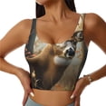 thumbnail image 1 of Fotbe American Wildlife Deer Forest Sujetador Deportivo Largo sin Aros para Mujer con Almohadillas y Soporte Medio, Transpirable y Absorbente, Camiseta Tipo Chaleco o Tank Top-Small, 1 of 8