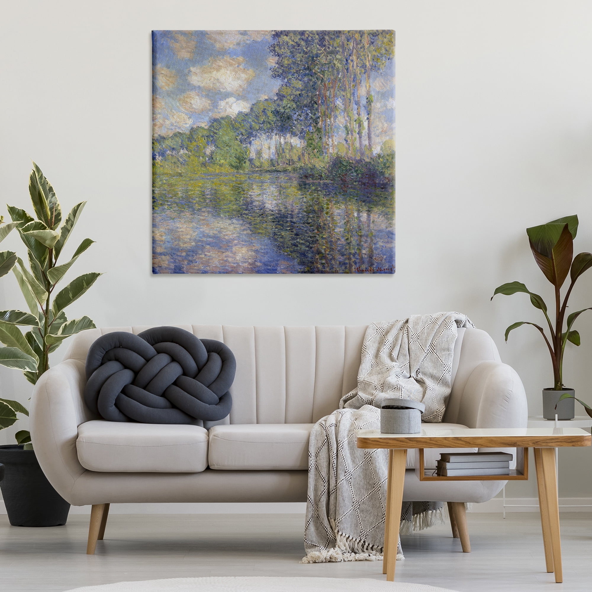 Stupell Industries Classic Monet Poplars on the Epte Landscape & Nature Painting Wrapped Canvas Art Print Wall Art, 36 x 36