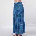 thumbnail image 5 of VUPSGEZ Womens Long Boho Flowers High Elastic Waist With Pockets And Belt Maxi Skirt Pleated Skirt Beach Skirt Casual Skirt (Blue,S), 5 of 7