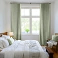 thumbnail image 6 of Sage Green 100% Blackout Linen Curtains 84 Inch 2 Panels Set Double Sided No Coating Pleated Back Tab Black Out Long Thermal Insulated Pinch Pleat Bedroom Living Room Darkening Window Drapes, 6 of 7